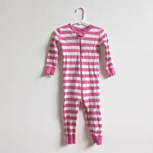 Hanna Andersson Pajamas Girls 2T Pink White Stripe Basic Classic Organic